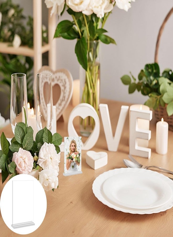 Tcevily 24 Pcs 2.5 x 3.5 Inch Mini Acrylic Sign Holder, Wallet Size Desktop Photo Frames Double Side Picture or Display Plastic Sign Holder Suitable for Office Wedding (2.5 x 3.5 Inches) - Image 4